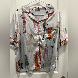 Sheshow Taylor Swift Short Pajama Set XL Light Gray With Pattern